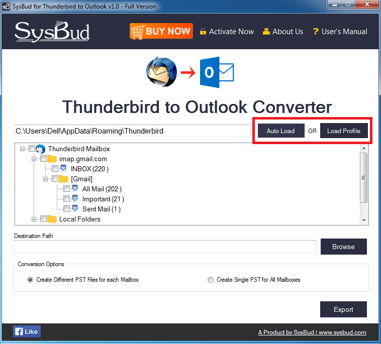 sysbud thunderbird to outlook